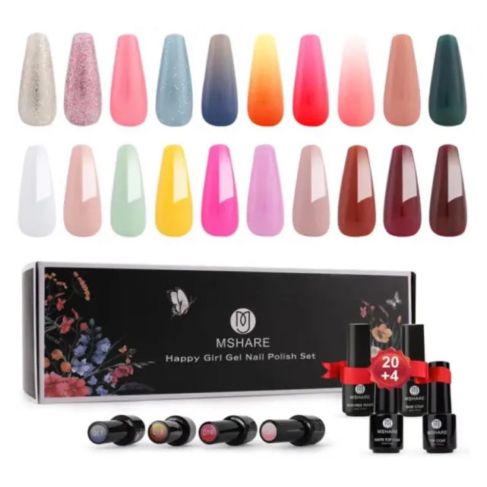 Professional Gel Nail Polish Kit with  Top and Base Coat Soak Off Gel 24 PC/lot